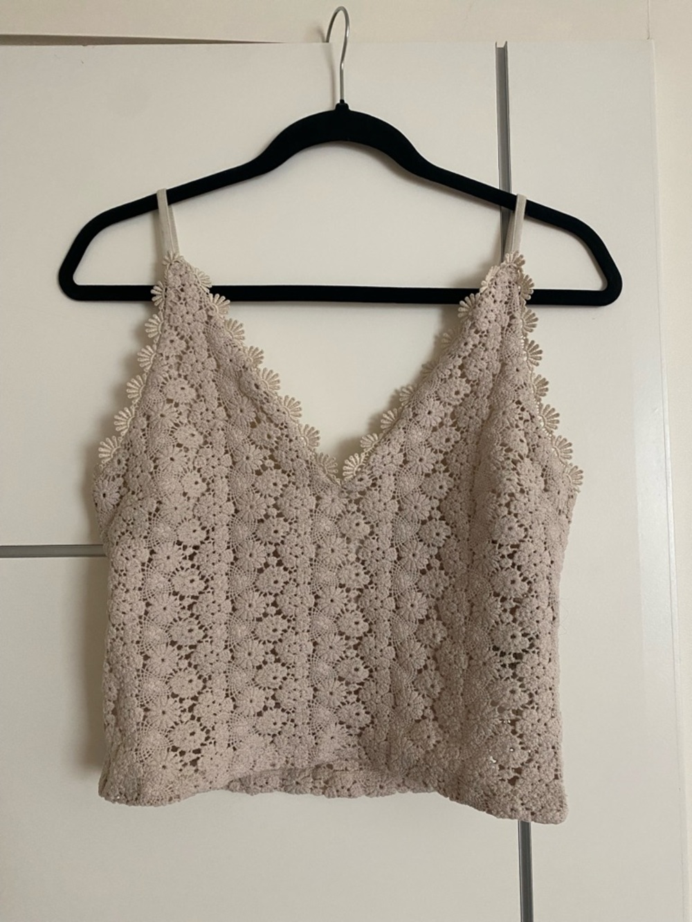 H&M Floral Crochet Lace Cami - Beige